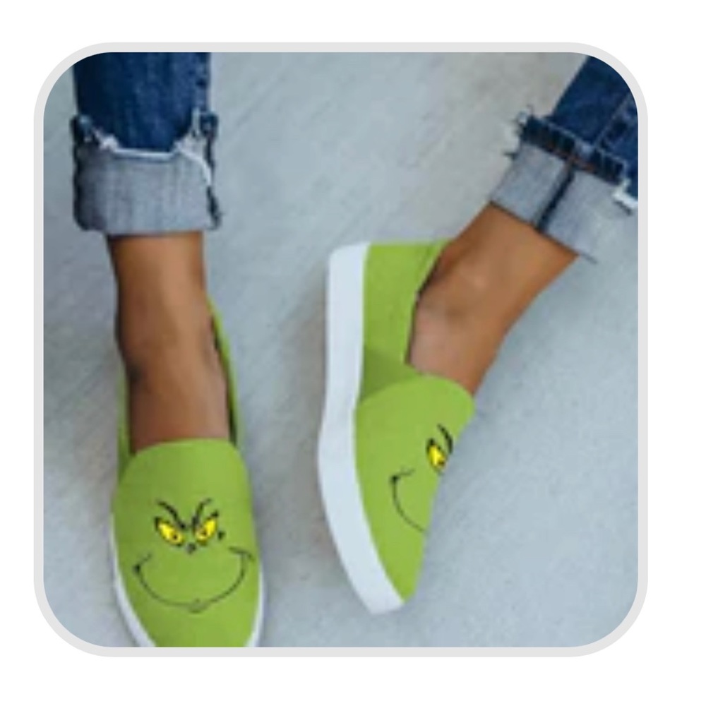 Grinch canvas sneakers, size 9